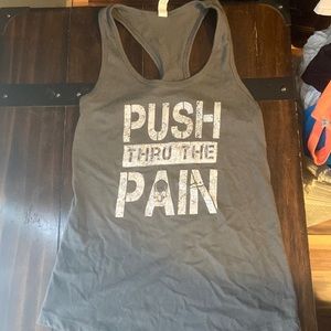 Push thru the pain racerback tank top small
